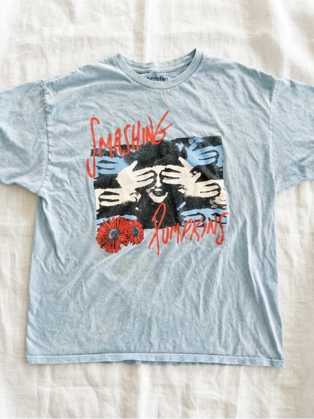 Smashing Pumpkins Vintage Light Blue Band Tee XL